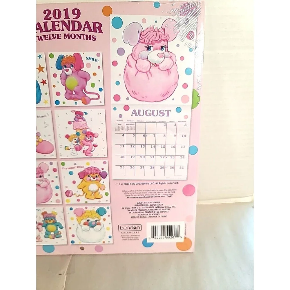 2019 Popples Wall Calendar Ephemera 80's Art ( Open)